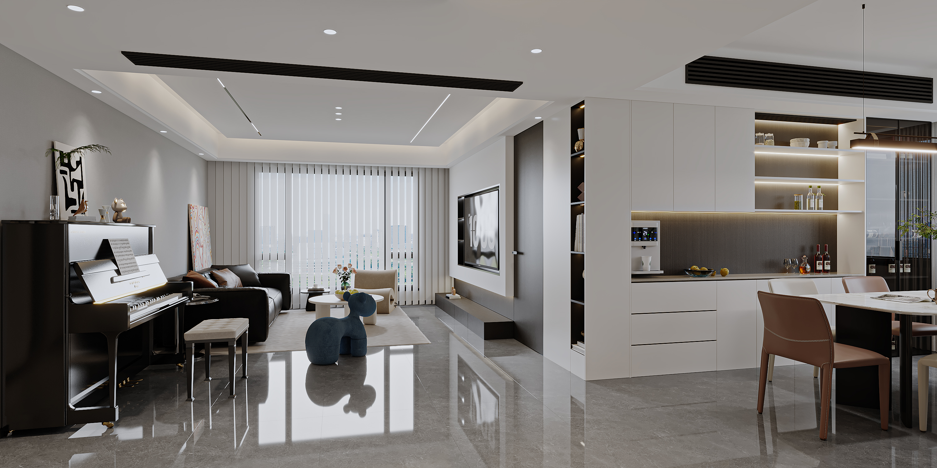 杭州御景蓝湾120㎡现代简约装修效果图