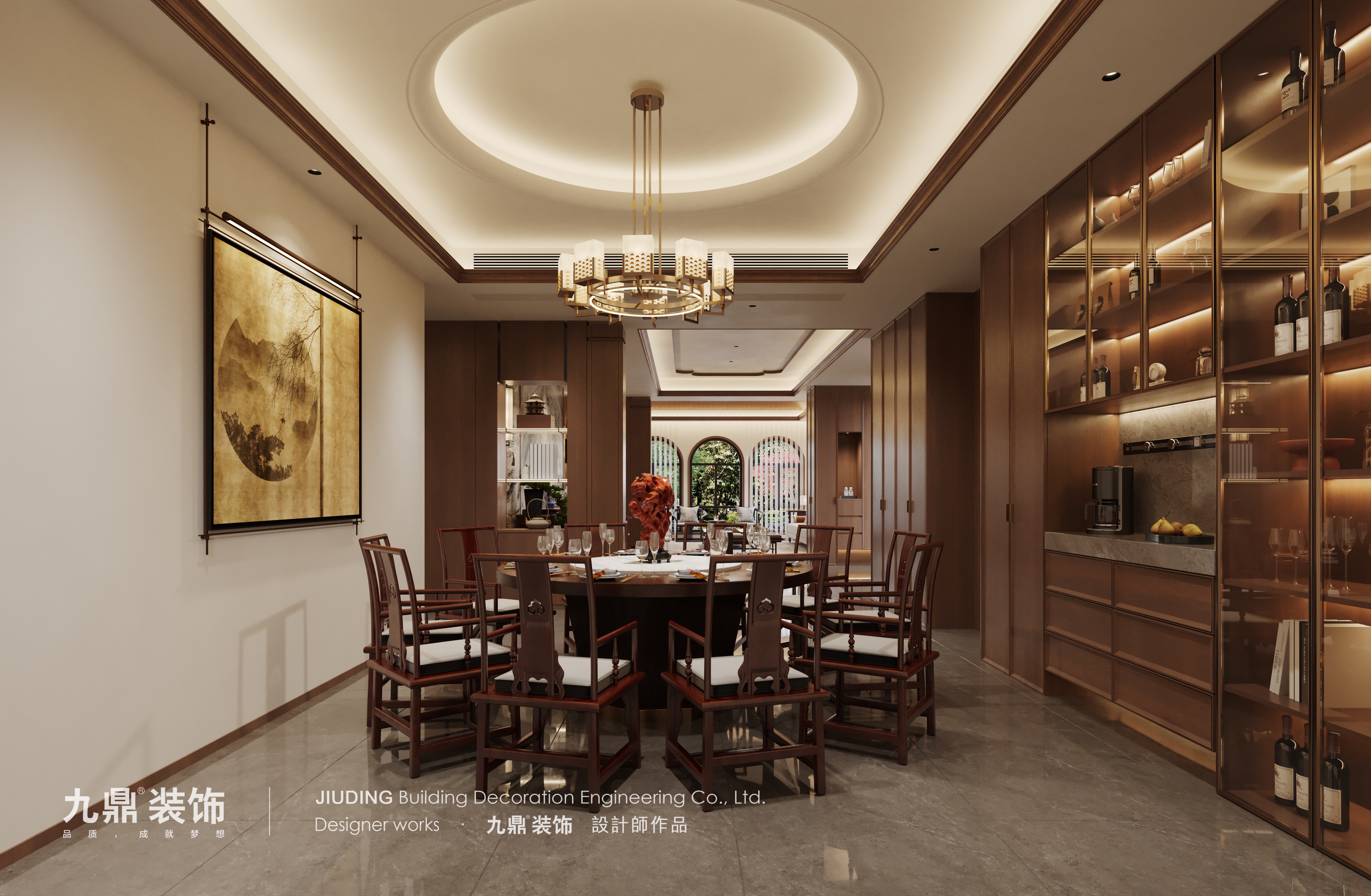 富春江畔别墅600m²新中式装修案例效果图 富春江畔别墅600m²新中式装修案例效果图